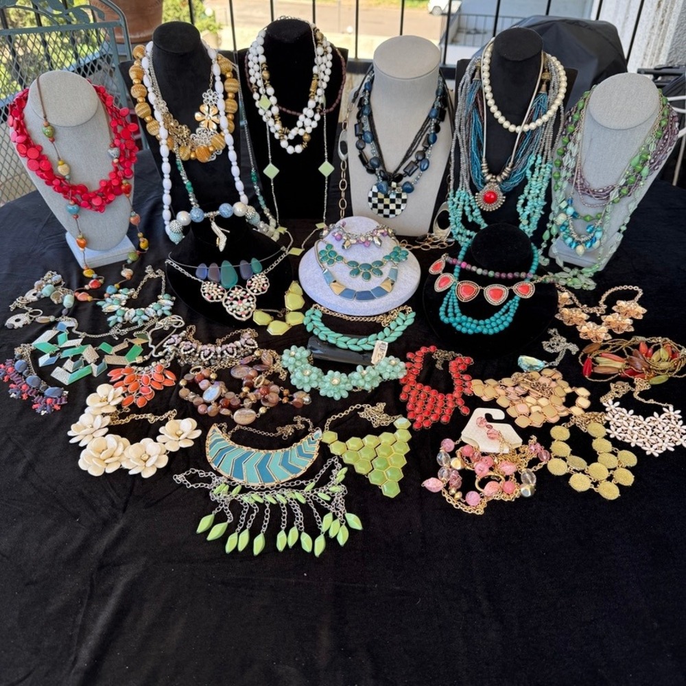 Necklace Lot Costume Jewelry Wearable Resale Reseller Harvest 49 Pieces Boho
